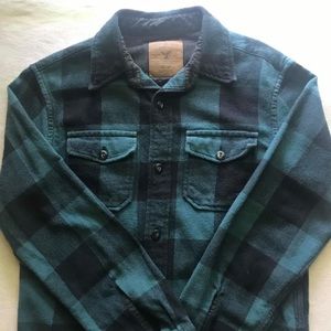AEO Green Flannel